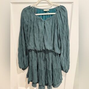 Entro Blue Long Sleeve Mini Dress